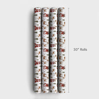 Wildlife Reindeer Camera Gift Wrap, Photographer Santa Wrapping Paper, Whimsical Christmas Wrapping Paper, Forest Holiday Gift Wrap Roll