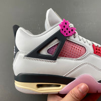 Retro Low Top Sneakers, White Black Pink Colorway, Lace Up Design, Casual Gift for Sneaker Fans