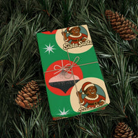 Retro Black Woman Claus Gift Wrap Roll, Sista Santa Wrapping Paper, African American Christmas Wrapping Paper, Festive Xmas Present Wrap