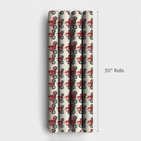 Red Motorcycle Gift Wrap, Chopper Santa Christmas Wrapping Paper, Biker Santa Holiday Wrapping Paper, Novelty Christmas Gift Wrap for Men
