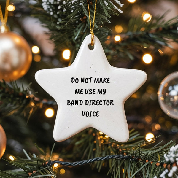 Music Teacher Christmas Star Ornament, Band Director Star Ornament, Ceramic Music Educator Star Ornament, Band Instructor Hol