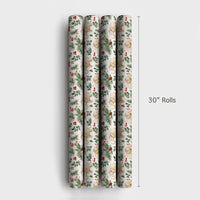 Watercolor Holly Elephant Gift Wrap, Baby Elephant Wrapping Paper, Adorable Christmas Elephant Wrapping Paper, Holiday Baby Shower Present Wrap