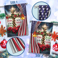 Christian Christmas Yard Flag, Jesus Is the Reason for the Season Garden Flag, Double Sided Religious Holiday Lawn Flag Present