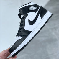 Mid Top Sneakers, White Black Colorway, Lace Up Design, Casual Gift for Sneaker Fans