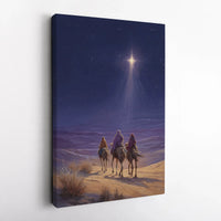 Star of Bethlehem Nativity Scene Art, Three Wise Men Canvas Print, Christian Christmas Decor, Religious Digital Download Canvas