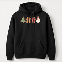 Adorable Holiday Cookie Graphic Hoodie, Christmas Gingerbread Hoodie, Festive Gingerbread Man Hooded Sweatshirt, Comfy Winter Pullover Hoodie