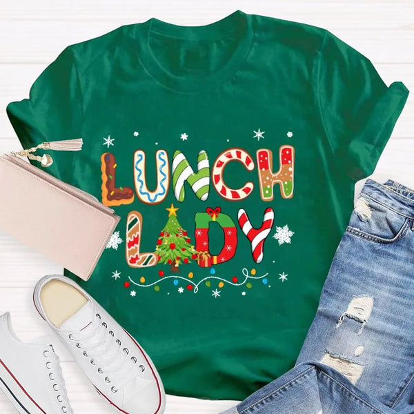 Festive Holiday Cafeteria Staff Graphic Tee, Lunch Lady Christmas Shirt, Cafeteria Worker Christmas Shirt, School Staff Holid