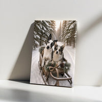 Rustic Snowy Forest Sled Dog Canvas Print, Dogs in Sleigh Winter Canvas Wall Art, Christmas Holiday Dog Lover Canvas, Comfy Seasonal Decor
