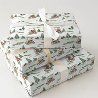 Watercolor Golfing Christmas Gift Wrap, Golf Santa Wrapping Paper, Golf Cart Santa Holiday Wrapping Paper, Golfer Sports Gift Wrap Roll