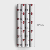 Vintage Christmas Gift Wrap, Classic Santa Claus Wrapping Paper, Red and White Holiday Wrapping Paper, Traditional Xmas Wrapping Paper Roll