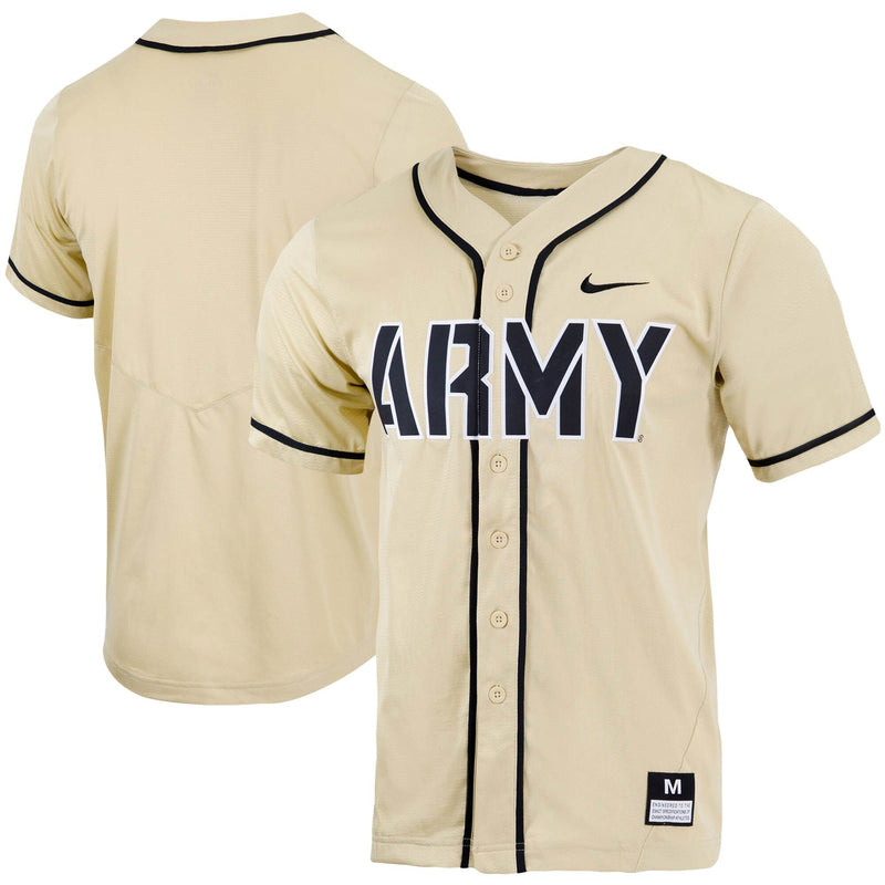 Gold Army Black Knights Replica Full-Button Baseball Jersey