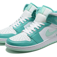 Sneakers, Teal White Colorway, Lace Up Design, Casual Gift for Sneaker Fans