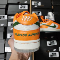 Low Top Sneakers, White Orange Colorway, Lace Up Design, Casual Gift for Sneaker Fans