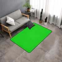 Solid Color Holiday Area Rug, Merry Christmas Green Area Rug, Black Binding Floor Mat, Comfy Winter Living Room Rug, Christmas Home Decor