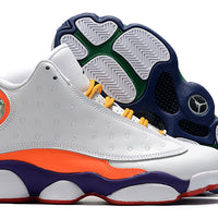 Sneakers, White Orange Colorway, Lace Up Design, Casual Gift for Sneaker Fans