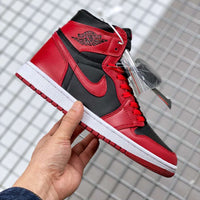 High Top Sneakers, Red Black Colorway, Lace Up Design, Casual Gift for Sneaker Fans