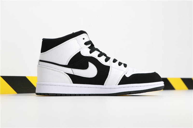 Mid Top Sneakers, White Black Colorway, Lace Up Design, Casual Gift for Sneaker Fans