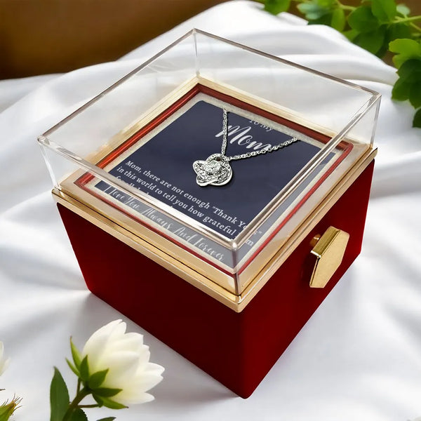 CZ Crystal Knot Pendant, Love Knot Necklace for Mom, Eternal Bond Necklace, Mother's Day Present, Birthday Present for Mom, C
