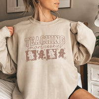 Gingerbread Teacher Christmas Crewneck, Teaching Smart Cookies Sweatshirt, Adorable School Educator Holiday Pullover, Festive Classroom Sweater