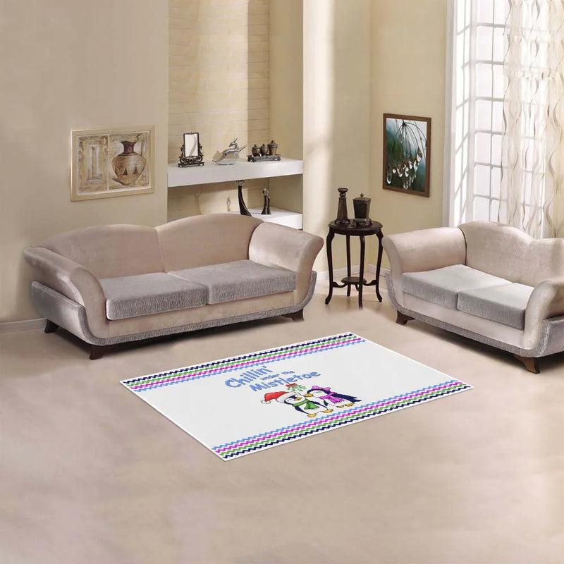 Adorable Holiday Hallway Rug, Christmas Penguins Runner Rug, Winter Animal Floor Mat, Festive Xmas Kitchen Runner Rug, Holiday Home Decor Present