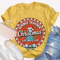 Humorous Holiday Chemistry STEM Shirt, Science Teacher Christmas Social Club T-Shirt, Festive Science Graphic Tee, Xmas Educator Present