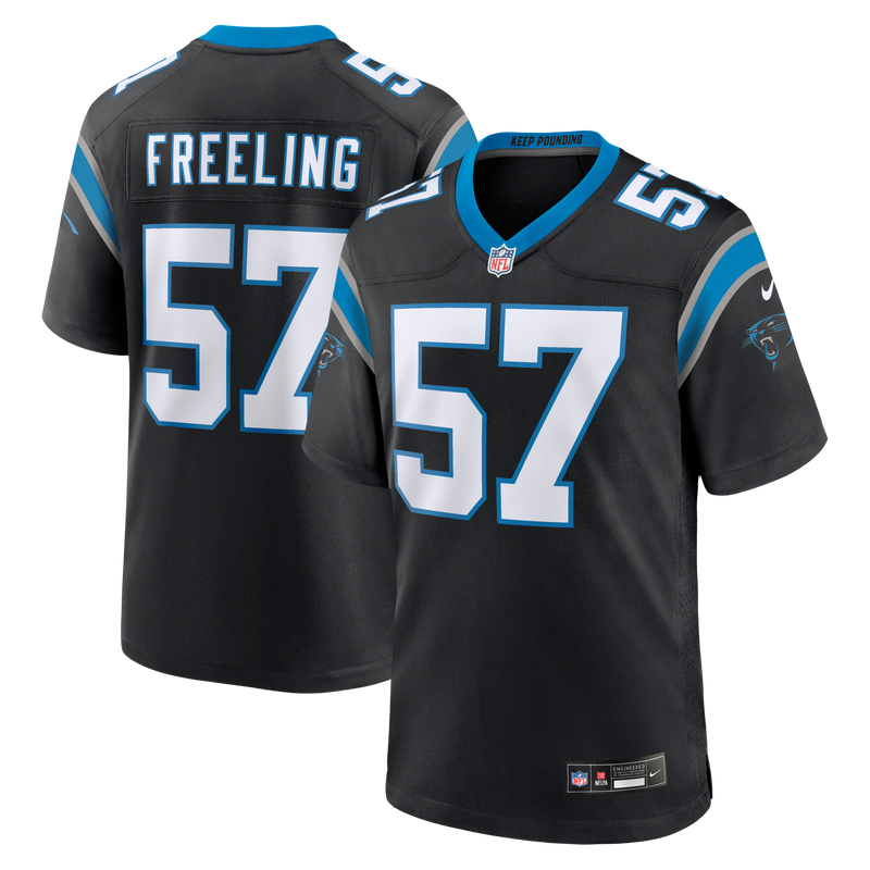 Carolina Panthers Monroe Freeling Black 2026 NFL Draft First Round Pick No. 19 Team Game Jersey