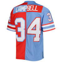 Houston Oilers Earl Campbell Red/Light Blue Gridiron Classics 1980 Split Legacy Replica Jersey