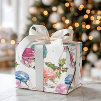 Watercolor Sports Christmas Gift Wrap, Hockey Helmets and Candy Canes Wrapping Paper, Hockey Fan Wrapping Paper Roll, Festive Present Wrap