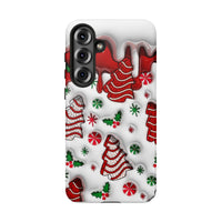 3D Gingerbread Peppermint Phone Case, Christmas Cookie Samsung Galaxy Case, Dual Layer Tough Case, Festive Xmas Cover