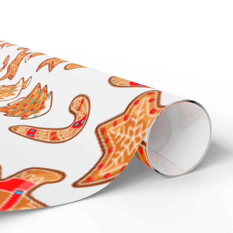 Holiday Cookie Gift Wrap, Gingerbread Man Wrapping Paper, Adorable Christmas Wrapping Paper, Festive Holiday Gift Wrap, Xmas Present Paper Roll