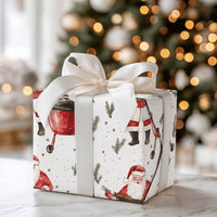 Humorous Grilling Santa Wrapping Paper, BBQ Santa Ribs Wrapping Paper, Red Kettle Grill Christmas Wrapping Paper, Holiday BBQ Gift Wrap Roll