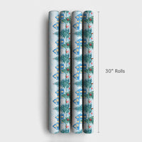 Watercolor Winter Gift Wrap, Snowy Village Wrapping Paper, Christmas Village Wrapping Paper Roll, Holiday Landscape Festive Present Paper