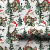 Camouflage Jacket Santa Claus Gift Wrap, Camo Santa Wrapping Paper, Military Christmas Wrapping Paper, Rustic Winter Forest Gift Wrap