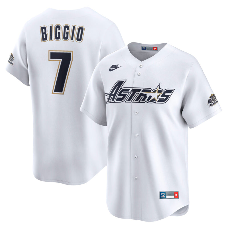 Houston Astros Craig Biggio White Throwback Cooperstown Collection Limited Jersey
