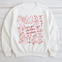 Adorable Holiday Crewneck, Just A Girl Who Loves Christmas Sweatshirt, Festive Winter Sweatshirt, Comfy Christmas Party Pullover Present