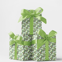 Holly Floral Holiday Gift Wrap, Poinsettia Christmas Wrapping Paper, Winter Botanical Wrapping Paper, Elegant Xmas Gift Wrapping Paper