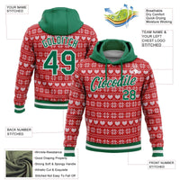 Personalized Name and Number Holiday Hoodie, Custom Christmas Sweater Sports Hoodie, Ugly Sweater Team Fleece Sweatshirt Present