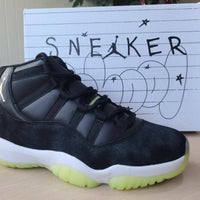 High Top Sneakers, Neon Green Black Colorway, Glow in the Dark Detail, Lace Up Design, Casual Gift for Sneaker Fans