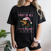 Adorable Possum Ugly Sweater Shirt, Humorous Opossum Santa Hat Christmas T-Shirt, Holiday Animal Graphic Tee, Possum Lover Christmas T-Shirt