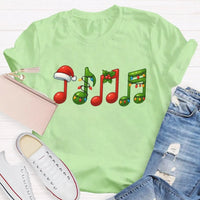 Festive Music Notes Holiday Shirt, Christmas Musical Symbols T-Shirt, Xmas Musician Graphic Tee, Music Lover Apparel, Holiday Present