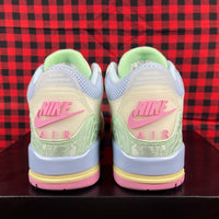 Low Top Sneakers, White Purple Green Colorway, Lace Up Design, Casual Gift for Sneaker Fans