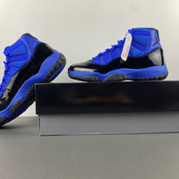 High Top Sneakers, Royal Blue Black Colorway, Leather Footwear, Lace Up Design, Casual Gift for Sneaker Fans
