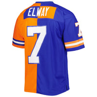 Denver Broncos John Elway Royal/Orange 1990 Split Legacy Replica Jersey