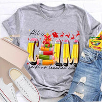 Pencil Tree Christmas Shirt, All Is Calm Said No Teacher Ever Shirt, Humorous Teacher Holiday Tee, Sarcastic Educator Shirt, Christmas Present