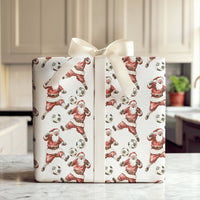 Sports Christmas Gift Wrap, Soccer Santa Claus Wrapping Paper, Football Player Holiday Paper, Soccer Coach Xmas Present Wrapping Paper Roll
