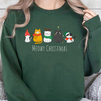 Humorous Cat Holiday Crewneck, Meowy Christmas Sweatshirt, Adorable Kitty Xmas Sweater, Comfy Festive Cat Pullover, Cat Lover Christmas Present