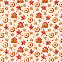 Gingerbread Holiday Gift Wrap, Cookie Cottage Christmas Wrapping Paper, Adorable Frosted Cookie Present Wrap, Festive Xmas Gift Wrapping Paper