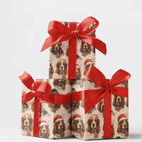 Festive Dog Holiday Gift Wrap, Basset Hound Christmas Wrapping Paper, Adorable Basset Hound Wrapping Paper, Dog Lover Winter Paper Roll