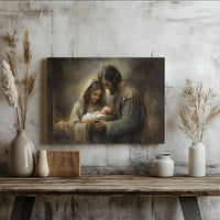 Holy Family Christmas Canvas Wall Art, Nativity Scene Canvas Print, Christian Holiday Decor, Religious Baby Jesus Home Present