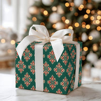 Red and Green Holiday Gift Wrap, Vintage Damask Wrapping Paper, Elegant Festive Damask Wrapping Paper, Classic Christmas Present Paper